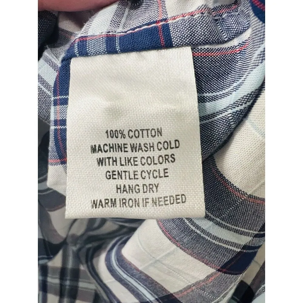 Untuckit Sorbo Button Up Shirt Womens 18 Plaid Long Sleeve Top Preppy Tartan NWT Blue - Image 3