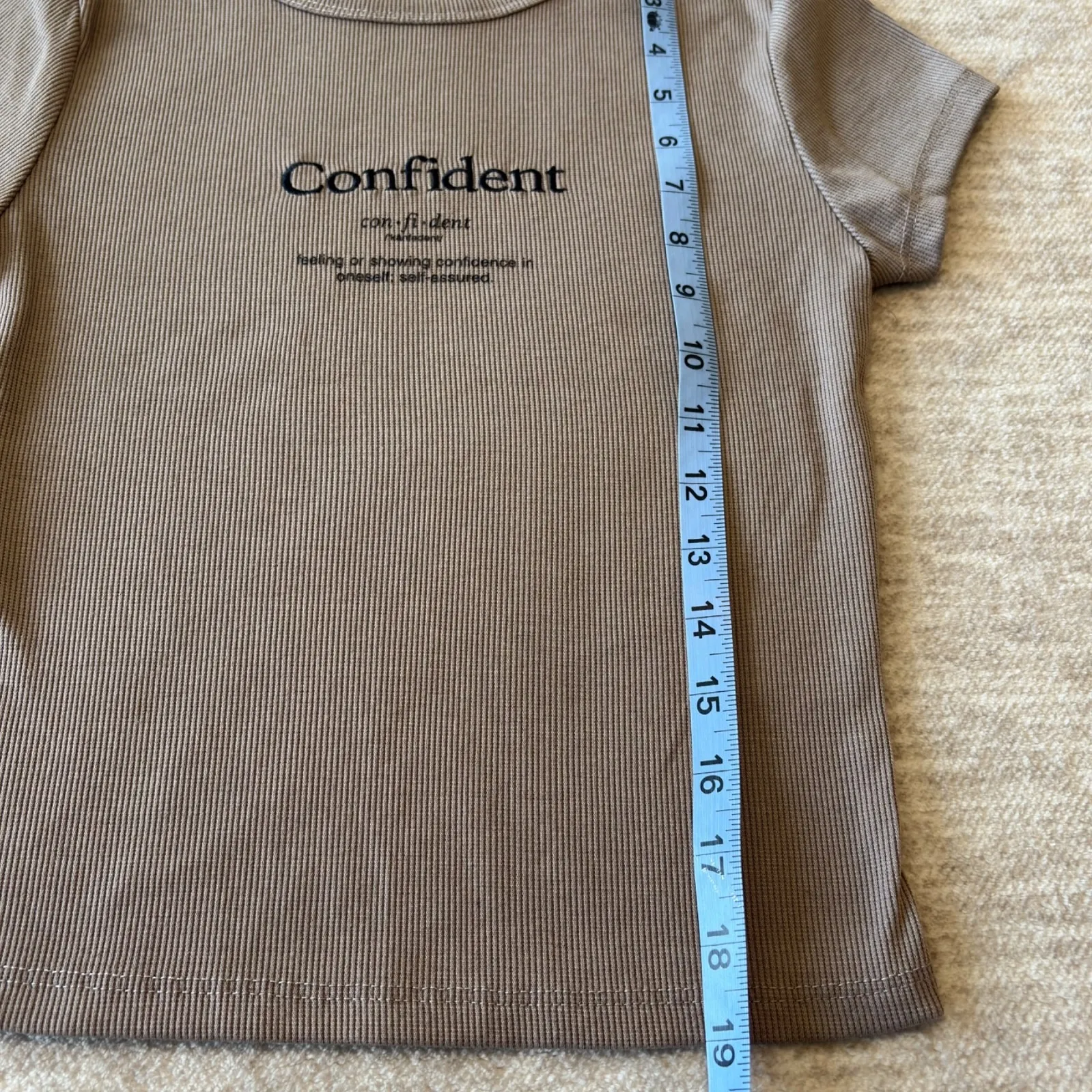 Riley & James Womens Ribbed Top Casual Blouse Short Sleeve Small Mocha Confiden Brown - Image 5