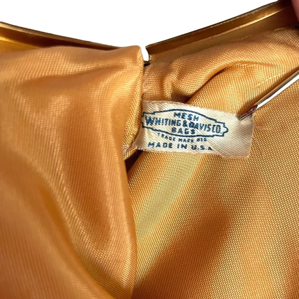 1930s  Gold-Tone Metal Mesh Evening Bag - Vintage Pouch w/ Chain - Image 4