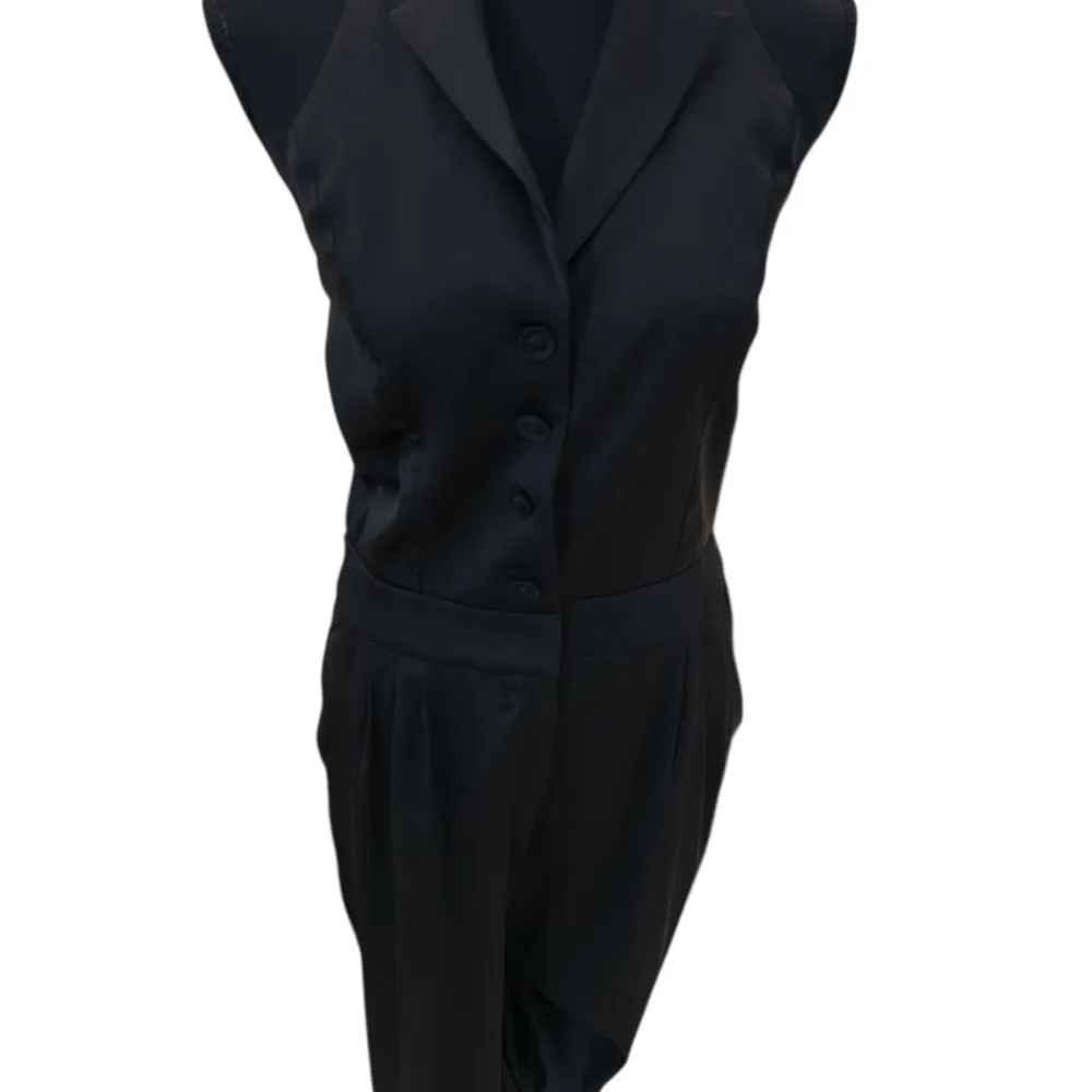 Black Tailored Jumpsuit with V - Image 4