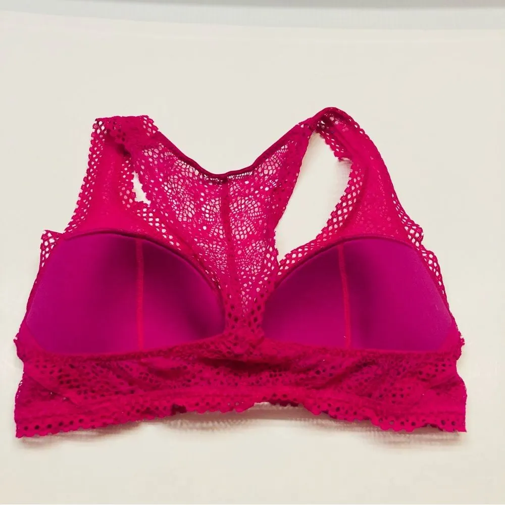 Victoria's Secret Pink Lace Bralette Bra Lightly Lined Wireless‎ Racerback Small - Image 6
