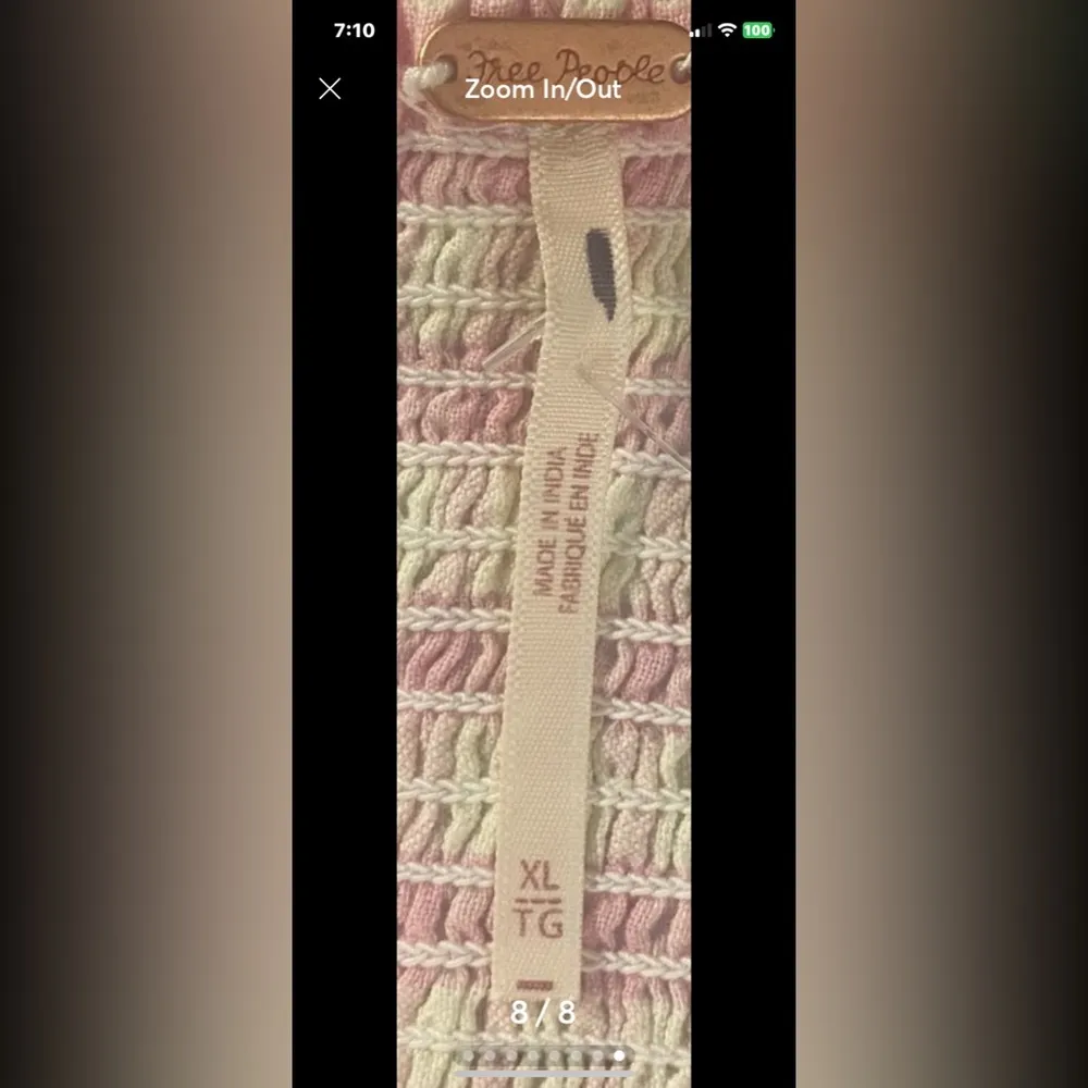 Free People Women's Leilani Gingham Tube Top. Size XL - Image 8