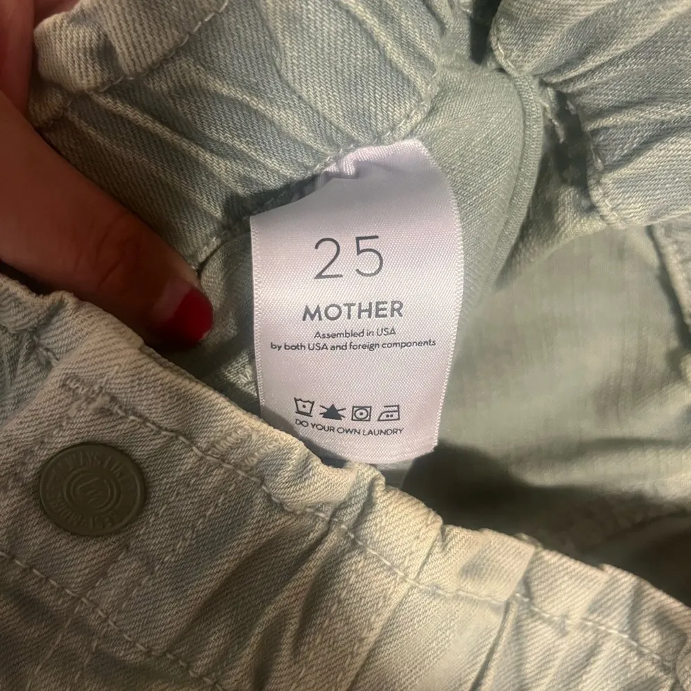 MOTHER The Springy Ankle Pants Jeans High Rise Straight Leg in Green Bay size 25 - Image 6