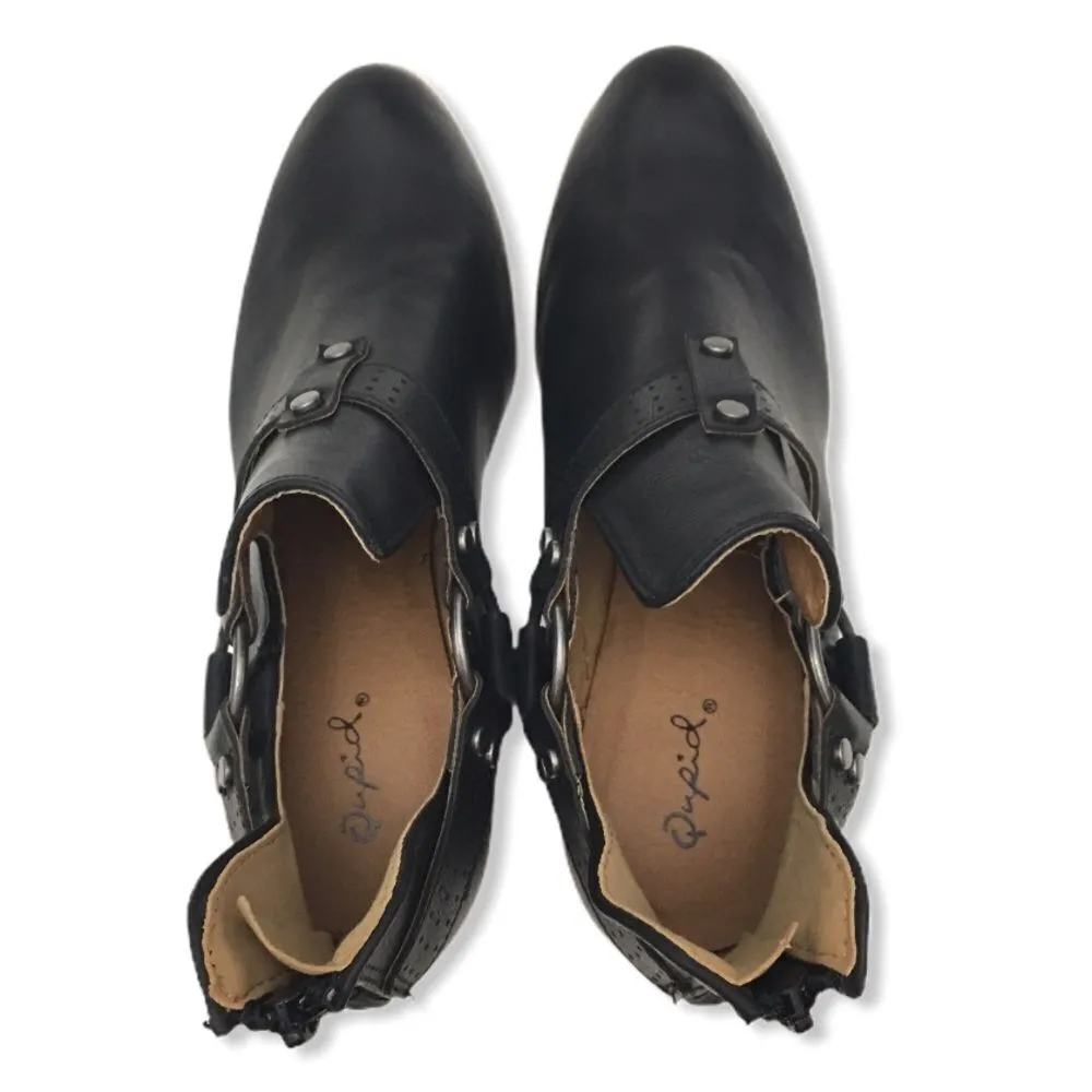 Qupid Black Pointed Toe Cut-out Ankle Booties - Image 11