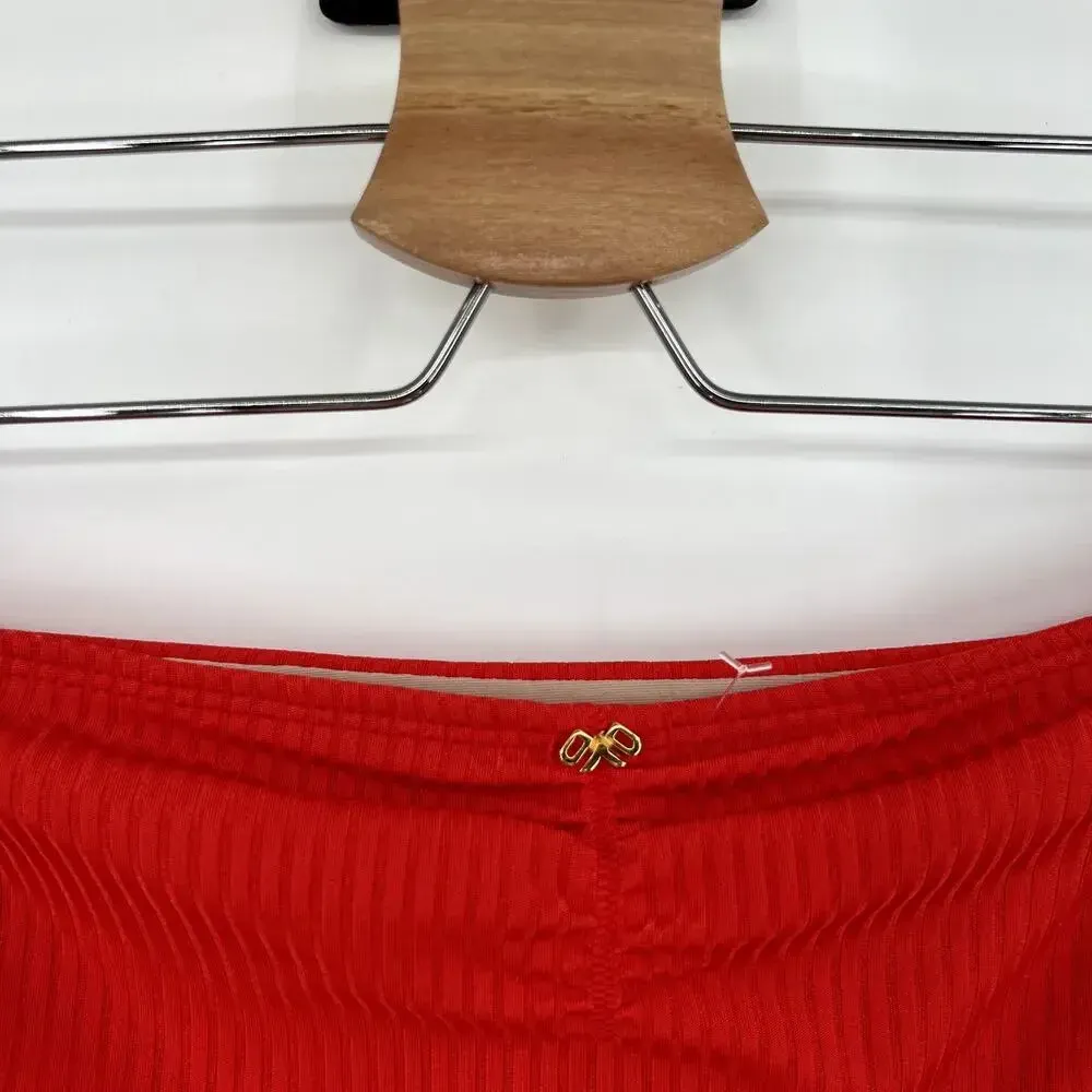 PilyQ Athena Full Coverage Bikini Bottoms‎ Swim Red Size Medium - Image 8