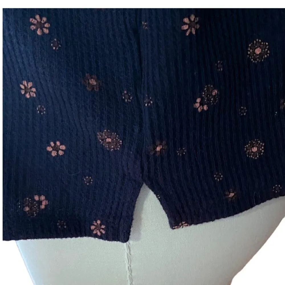 MADEWELL Waffle Knit Henley Blue Bandana Floral Pajama Top ~ Women's Size MEDIUM - Image 6