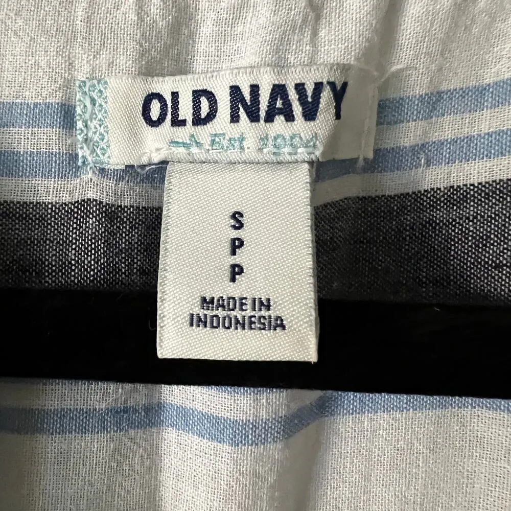 Old Navy Shirt Womens Small Linen Blend Boho Beachy Coastal Travel Minimalist - Image 2