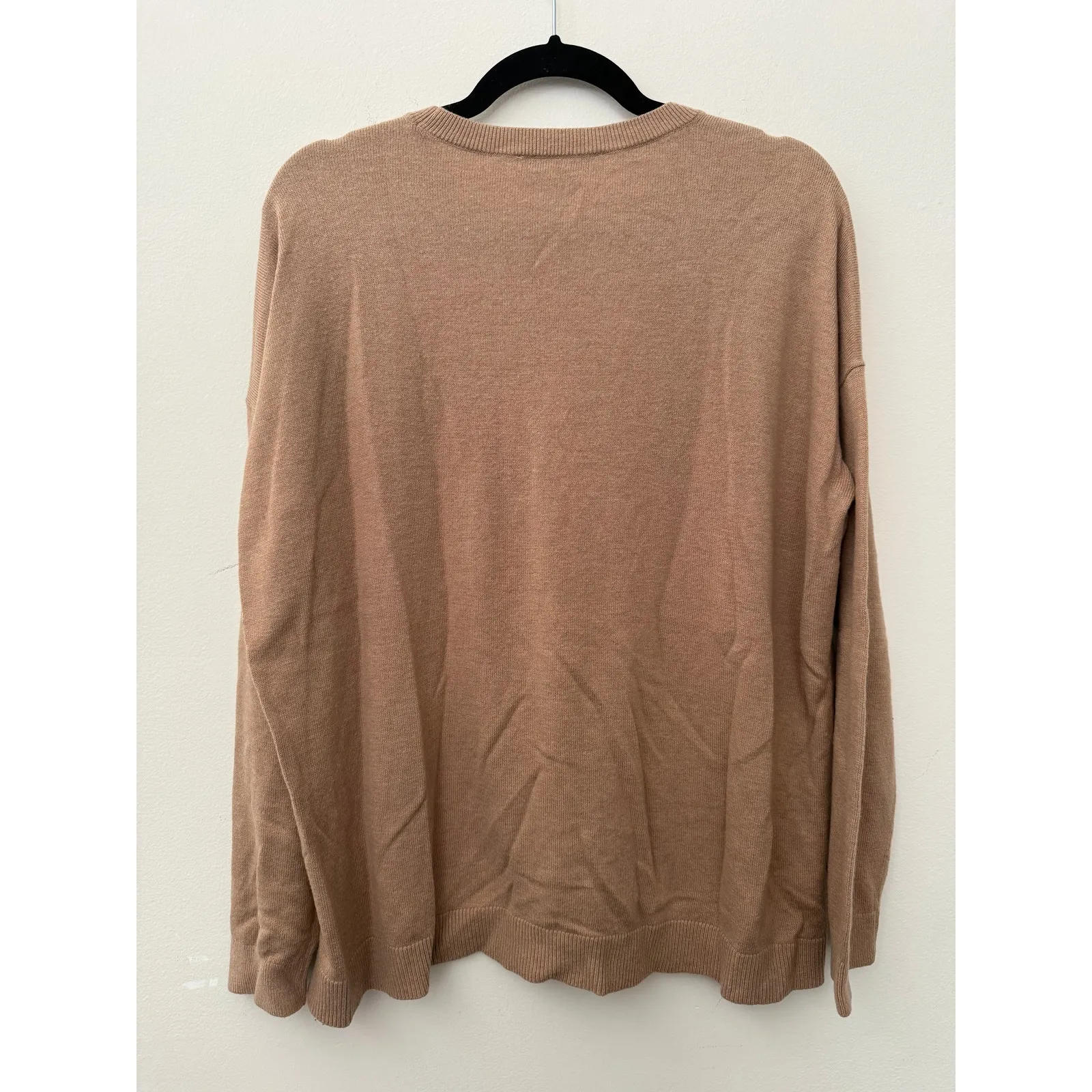 Loft Brown Crew Neck Pink Embroidered Autumn "l'automne "Graphic Sweater-Large - Image 2