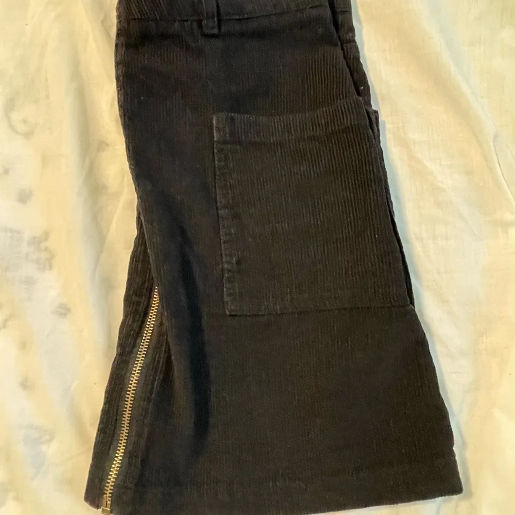 Altar'd State Charcoal Corduroy Skirt with Gold Zipper - Image 6