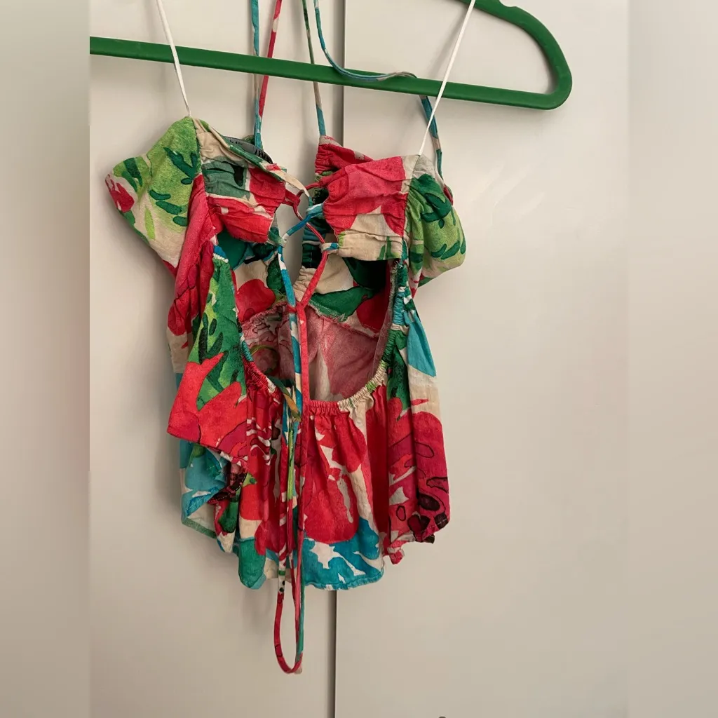 ZARA Floral halter top - Image 4