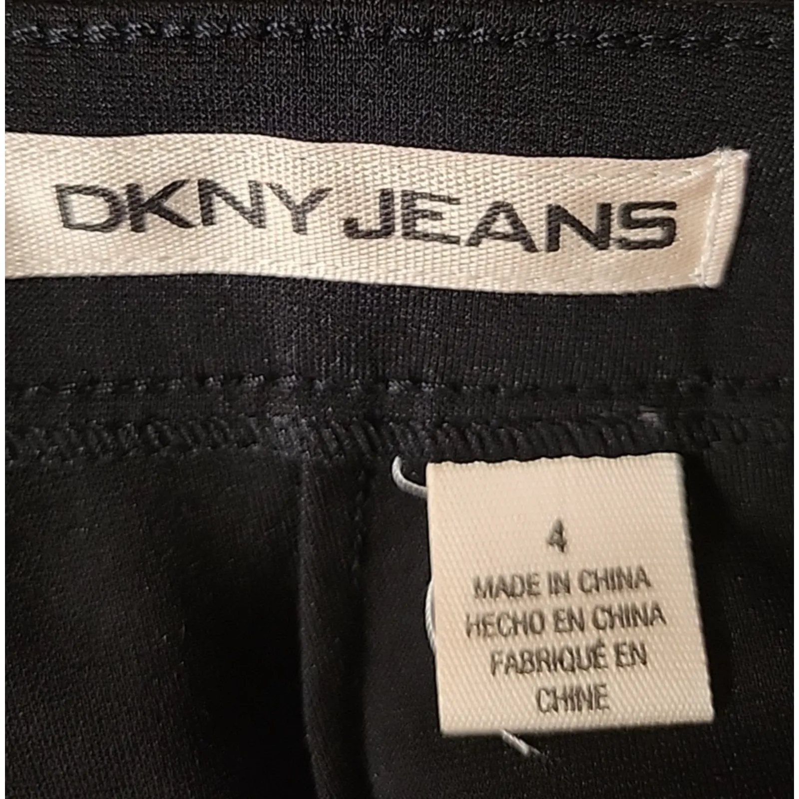 DKNY Womens Zip Pocket Skinny‎ Fit Pants Emo Black Stretch Punk Grunge Size 4 - Image 3