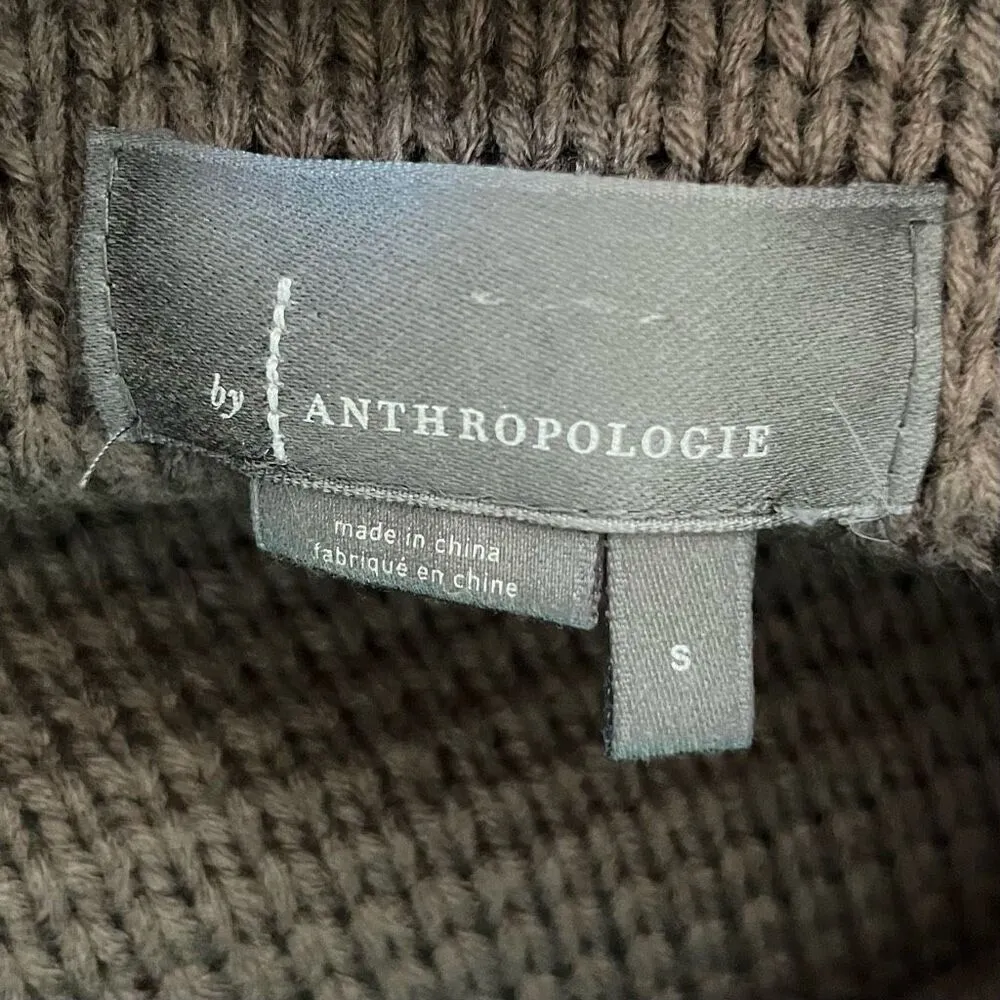 Anthropologie Piper Sweater Coat Suede Knit Brown Small - Image 7