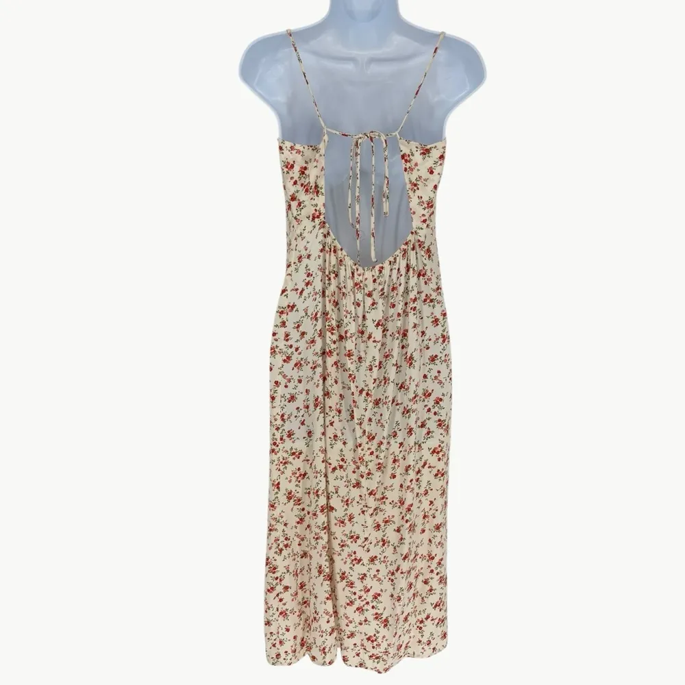 Reformation Women's Sloane Floral Midi Slip Dress | Sz Medium | Tosca Cream - Image 3