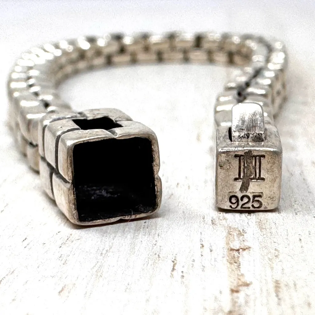 JAMES AVERY Sterling silver retired rustic box chain bracelet - Image 8