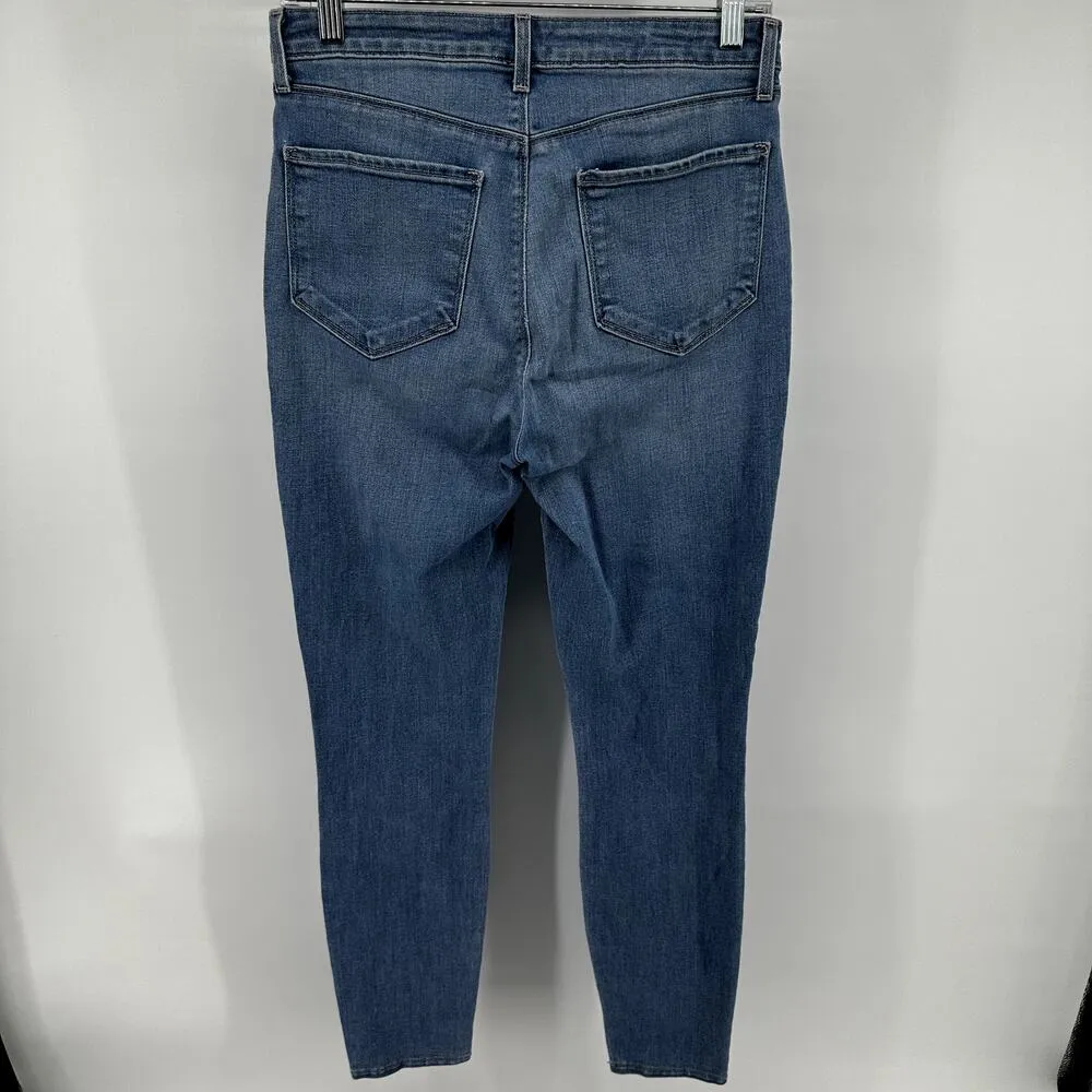L'agence Margot Skinny Jeans Ultra High Rise Stretch Crop Denim Light Vintage 28 - Image 5