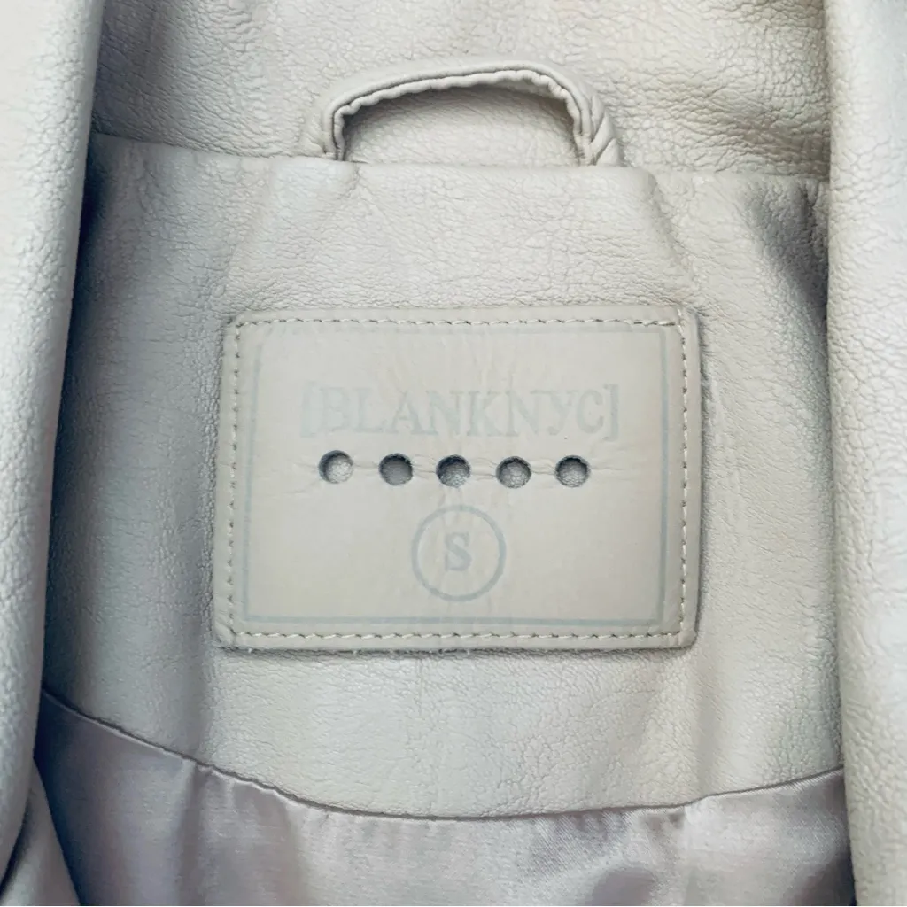 Blank NYC FLASHBACK FRIDAY JACKET Light Pink Semi-fit Vegan Leather Moto Jacket - Image 4