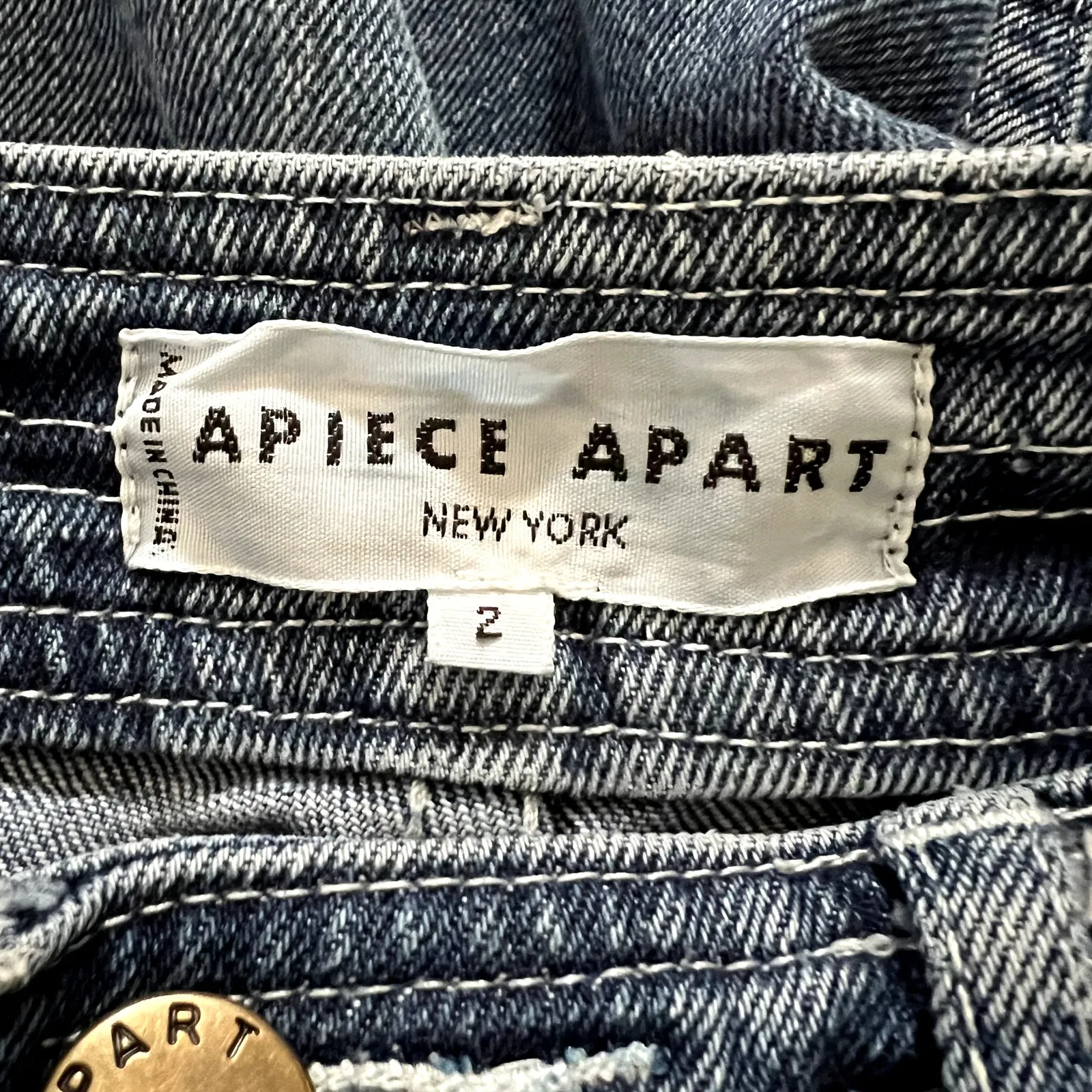 Apiece Apart Merida Wide Leg Cropped Jeans Blue Denim Size 2 DR - Image 8