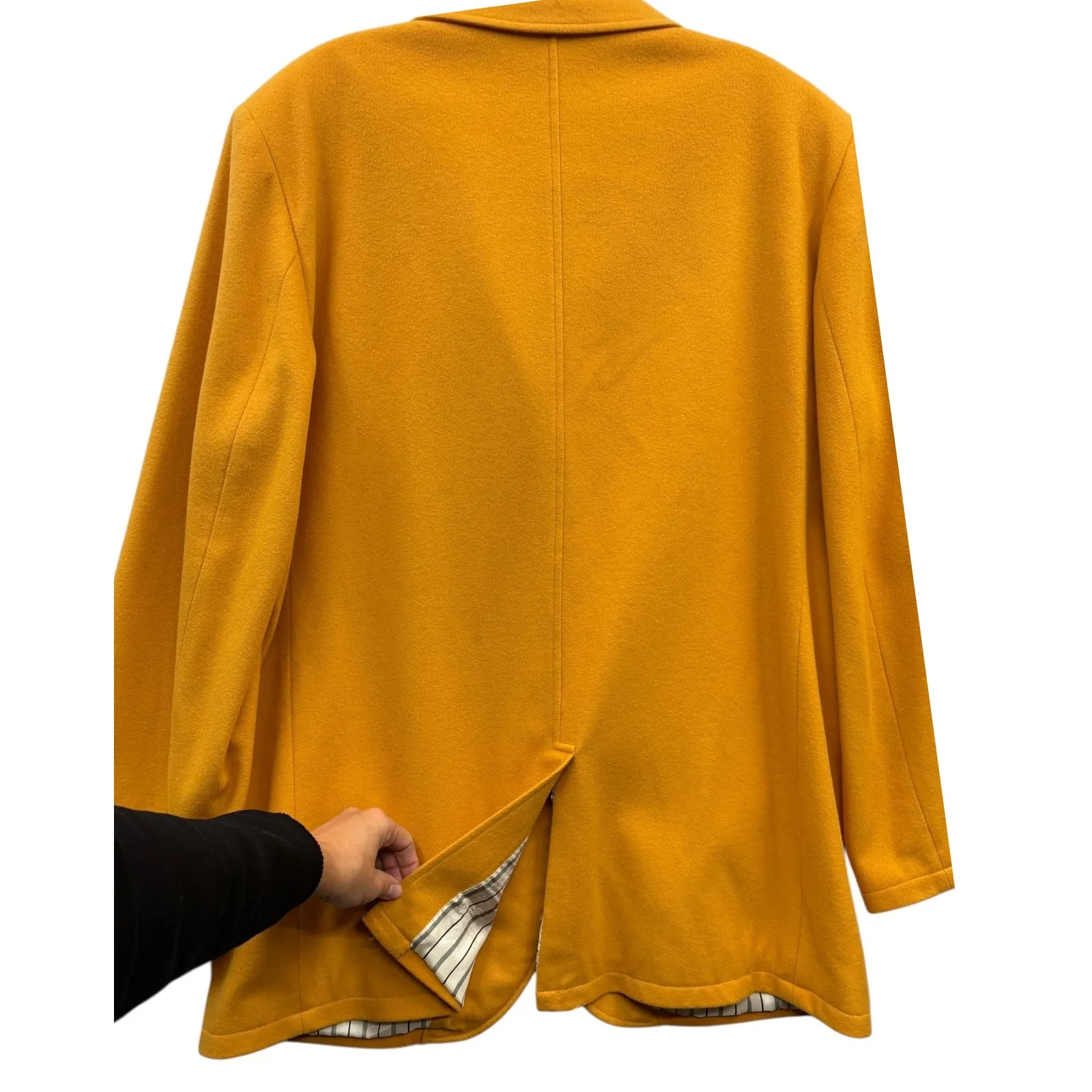 The Limited Collection Womens Wool Cashmere Blazer Mustard Yellow Retro L - Image 6