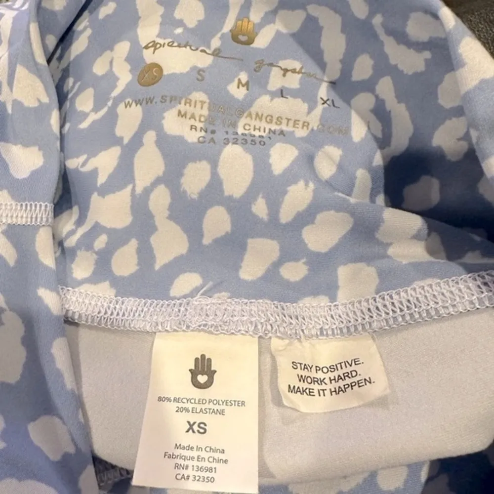 SPIRITUAL GANGSTER x MANDUKA BLUE SIDE STRIPE INTENT ECO LEGGINGS XS - Image 6