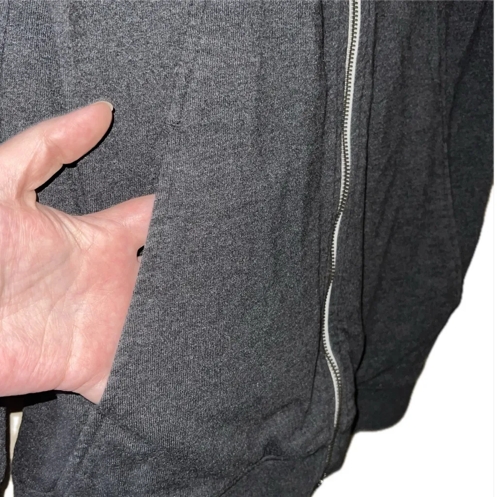 Nike Women’s Full Zip Hoodie in Dark Gray / Charcoal with White Accents Size S - Image 3