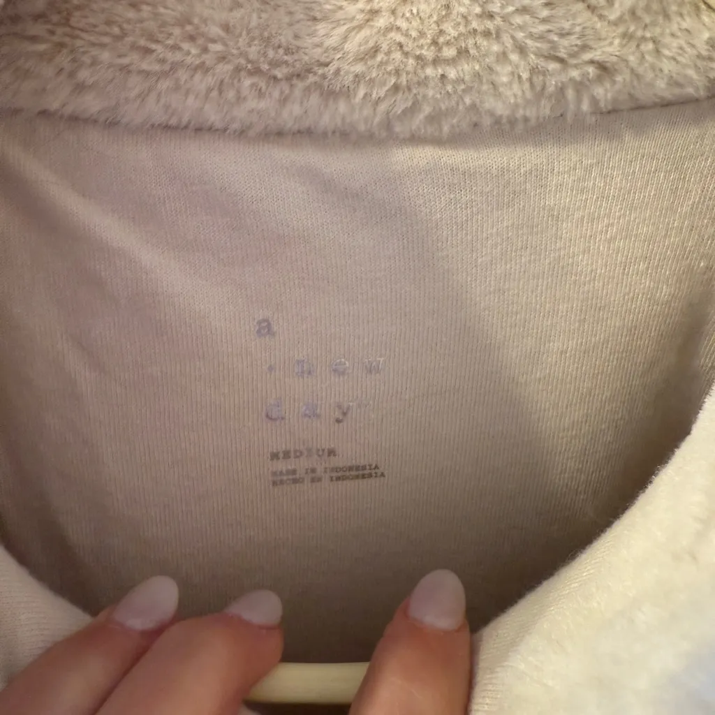 A New Day Cream Fleece Fuzzy Pullover - Image 2