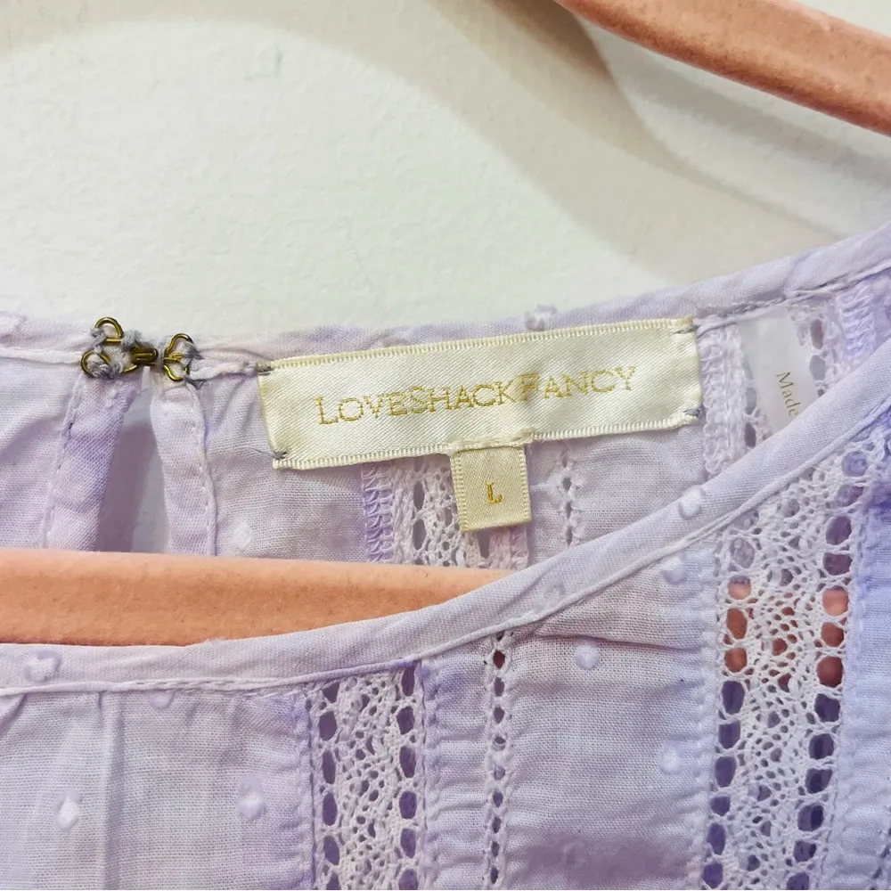 Love Shack Fancy Natasha Heritage Mini Dress purple size Large - Image 4