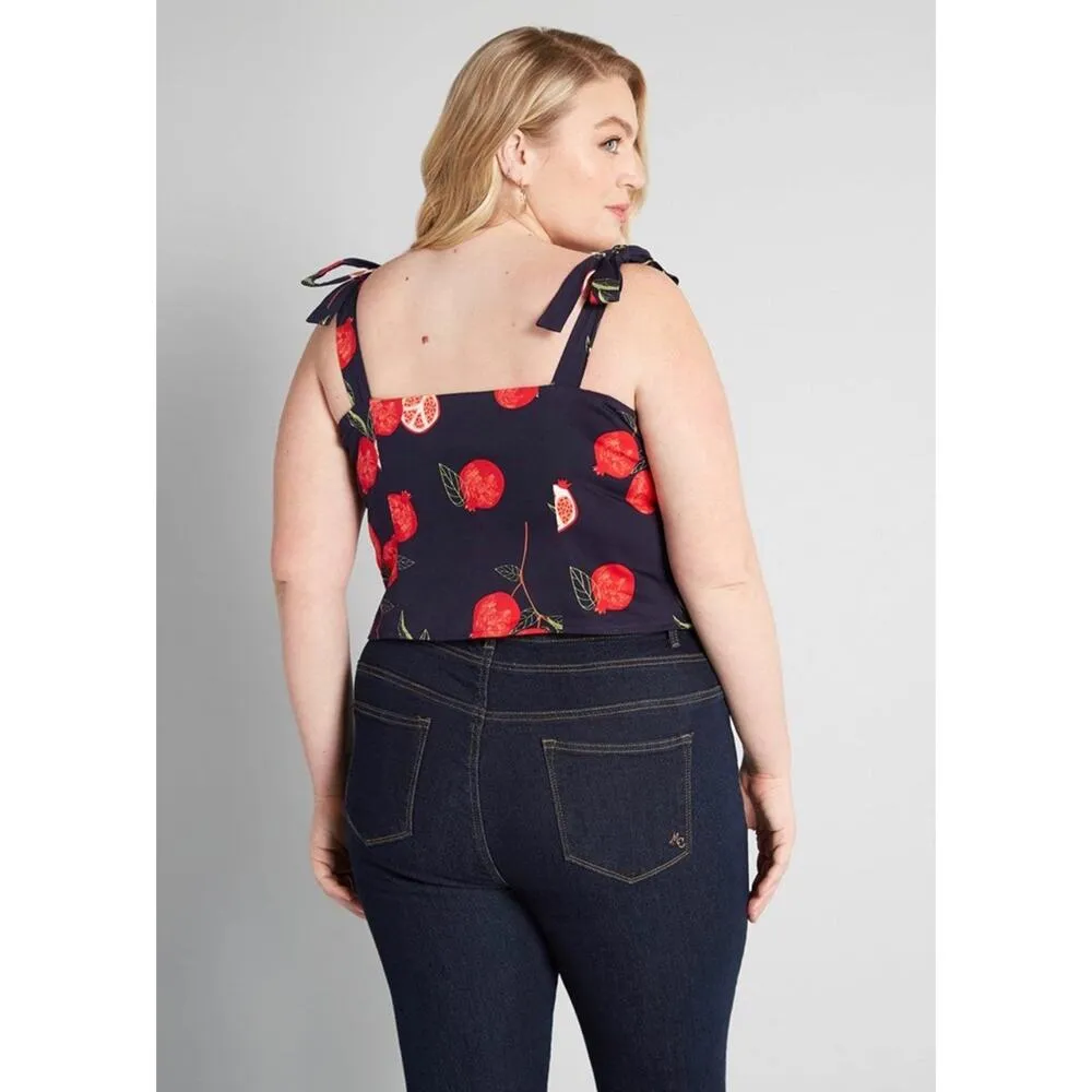 NWT ModCloth x Collectif Peace, Love, and Pomegranates Navy Blue Tank Top size 6 - Image 3