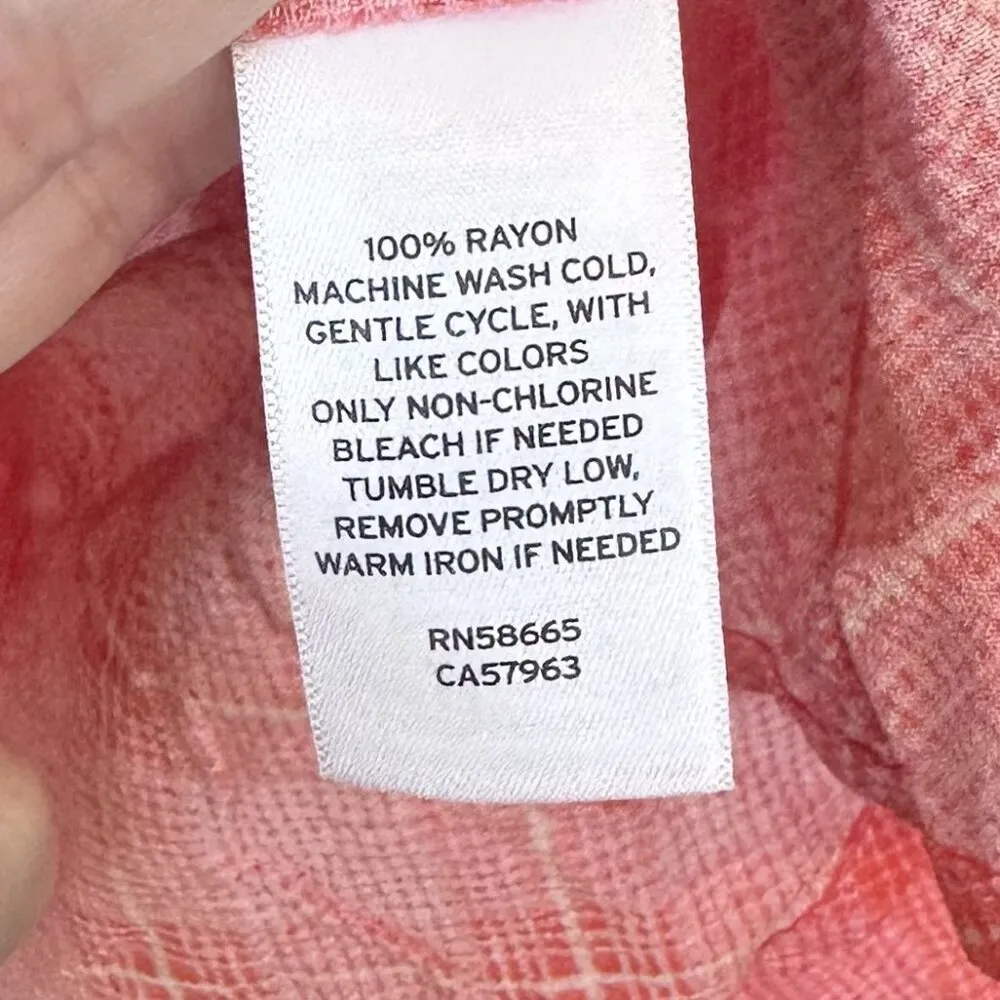 NWT BP Print Long Sleeve Dress in Pink and Orange Plaid - Size: Large - Image 4