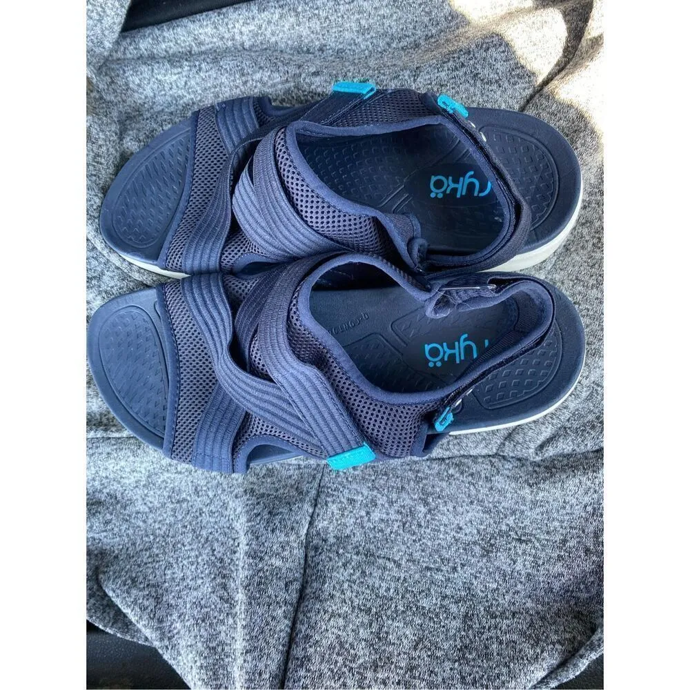 Ryka Womens Navy River Stretch Sandals Sz 9W - Image 4