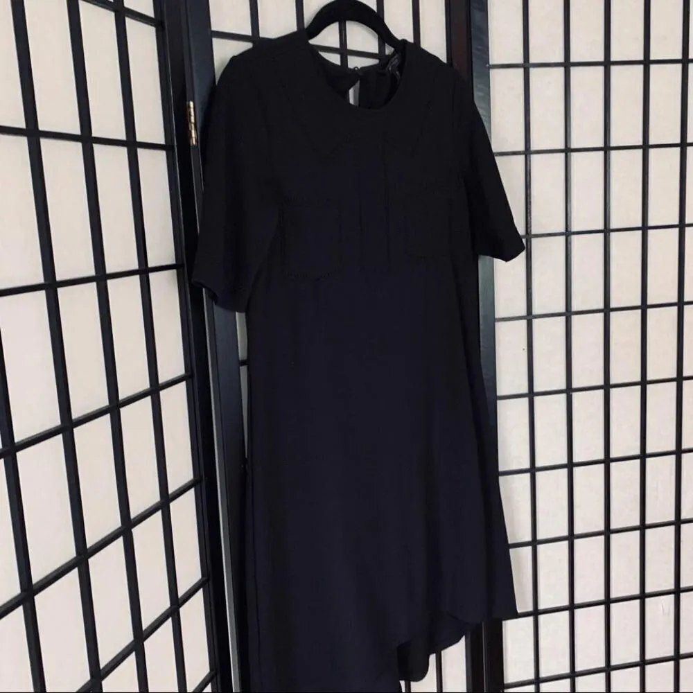 BCBGMaxAzaria Straight Shift Short Sleeve Knee Length Aisha Dress Black X-Small - Image 6