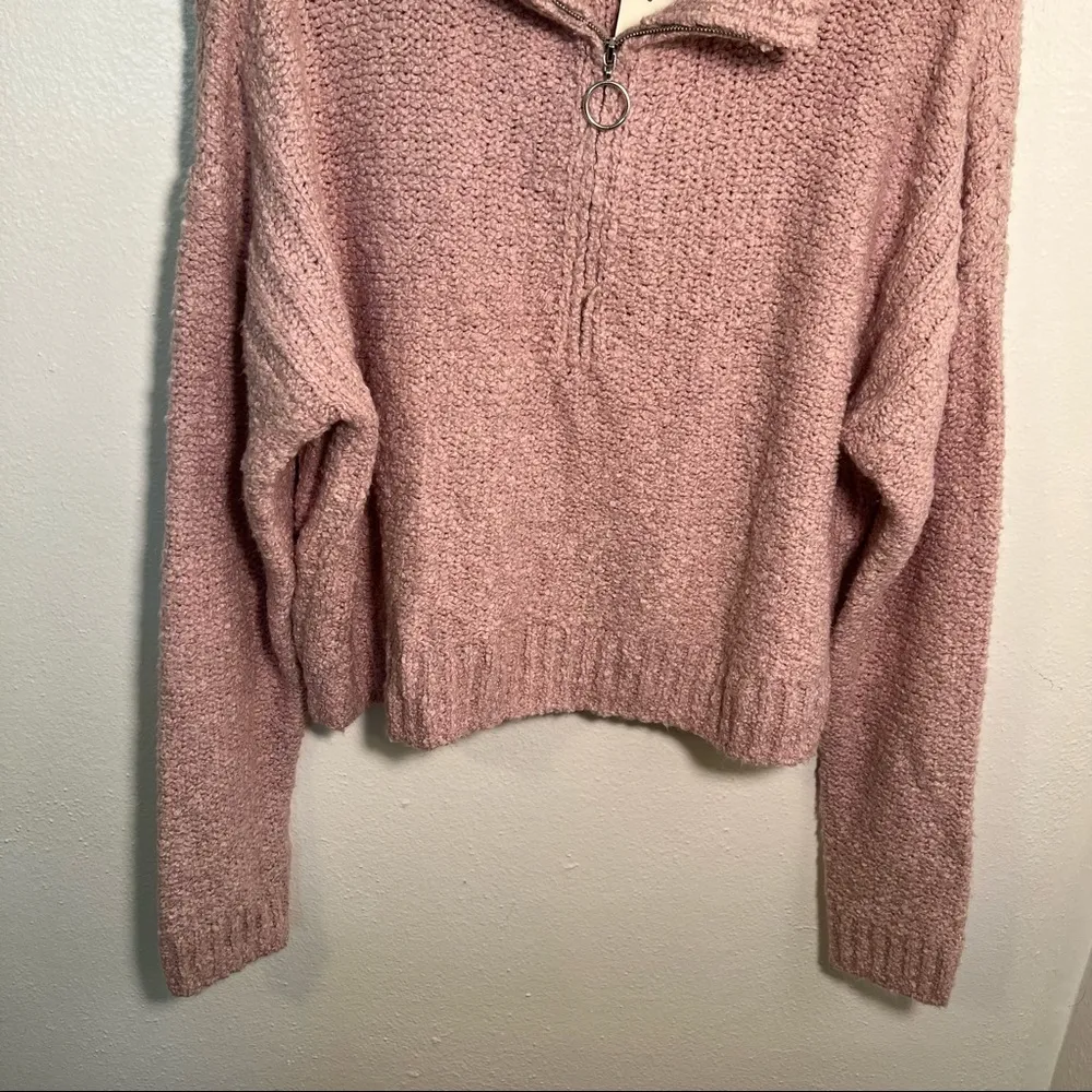Aeropostale Fuzzy 1/4-Zip Sweater Purple - Image 7