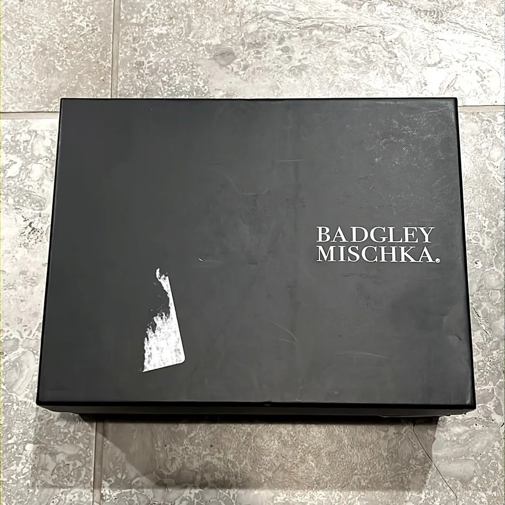 Badgley Mischka Ivanka Ankle Strap Block Heel Sandals, Silver Size 8 New in Box - Image 8