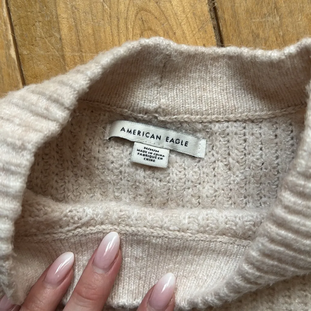 American Eagle Outfitters Cream Cowl Neck Sweater - Image 4