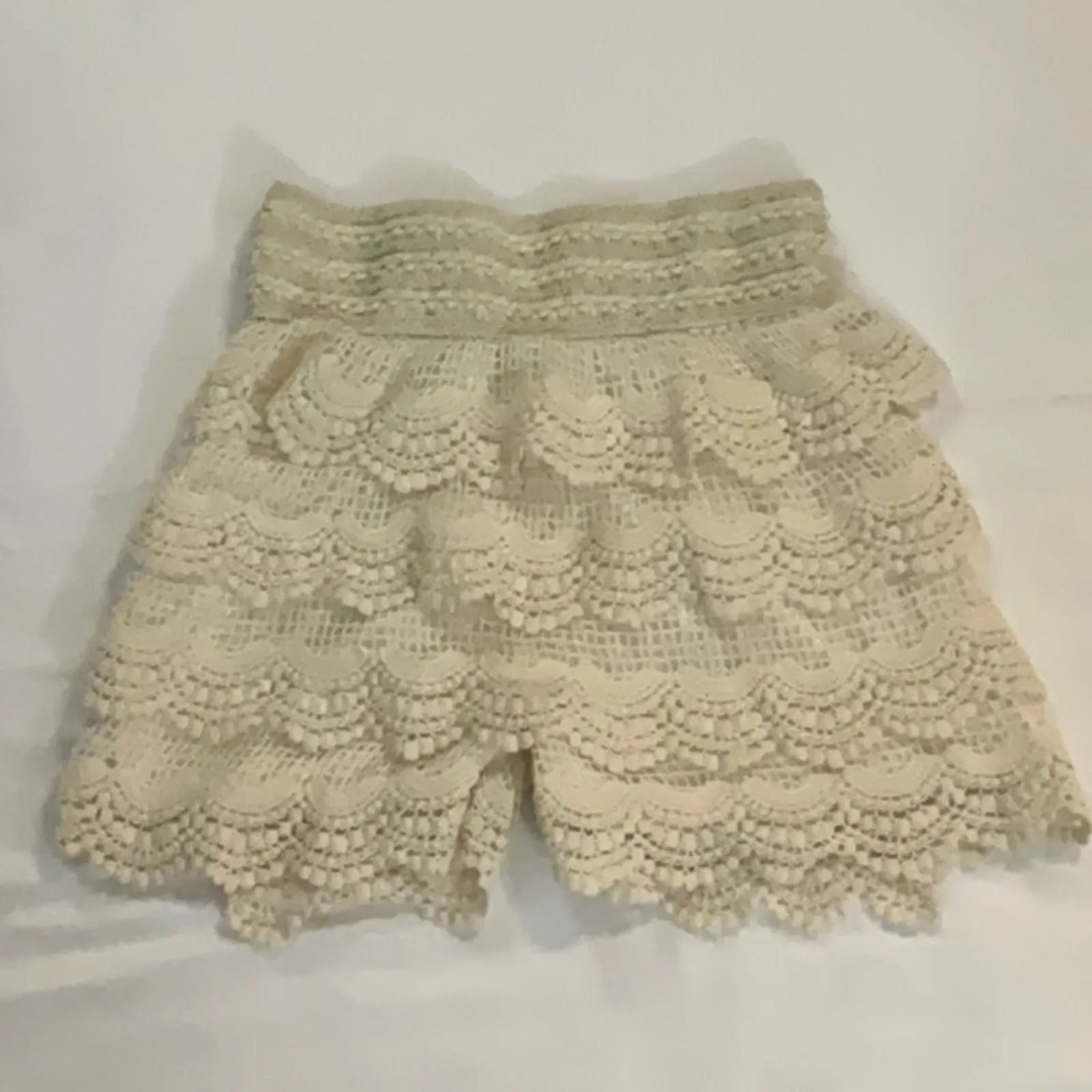 Prime Cut Cream Lace Ruffle Shorts M/L Balletcore Boho Coquette Girl Fairycore Size M - Image 3