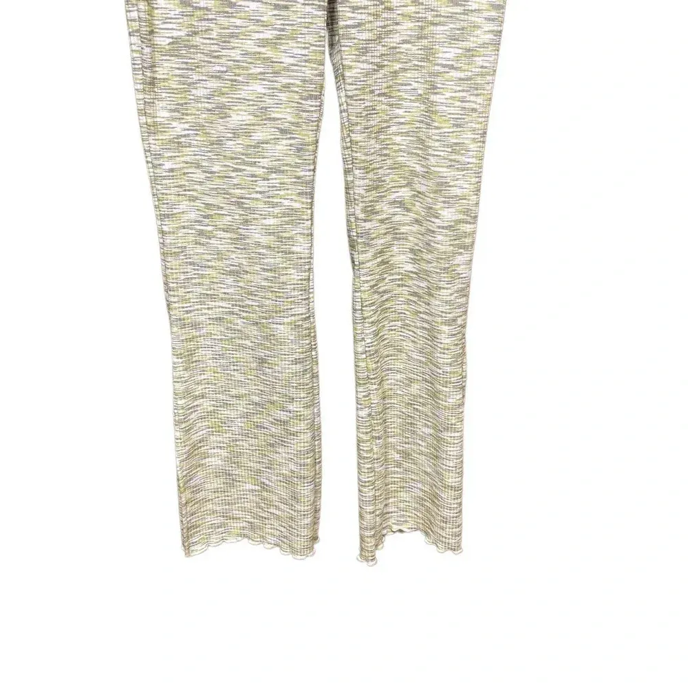 Lisa Says‎ Gah Josie Ribbed Space Dye Flare Pants Honeydew Green Size Small - Image 5