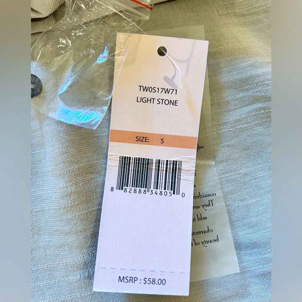 NANETTE LEPORE Lace Square Neck 3/4 Sleeve Blouse in Light Stone NWT Sz S - Image 10