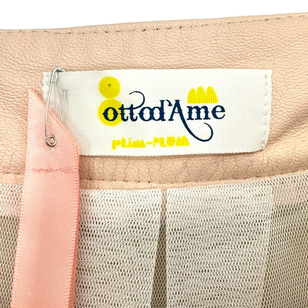 ottod'Ame | NWT | US Sz 2 | DESIGNER Pink 100% Italian Leather Darted Mini Skirt - Image 3