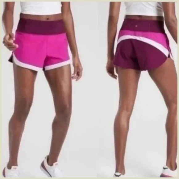 {XXS} Athleta Running Free Pink Colorblock  Athletic Shorts - Image 2