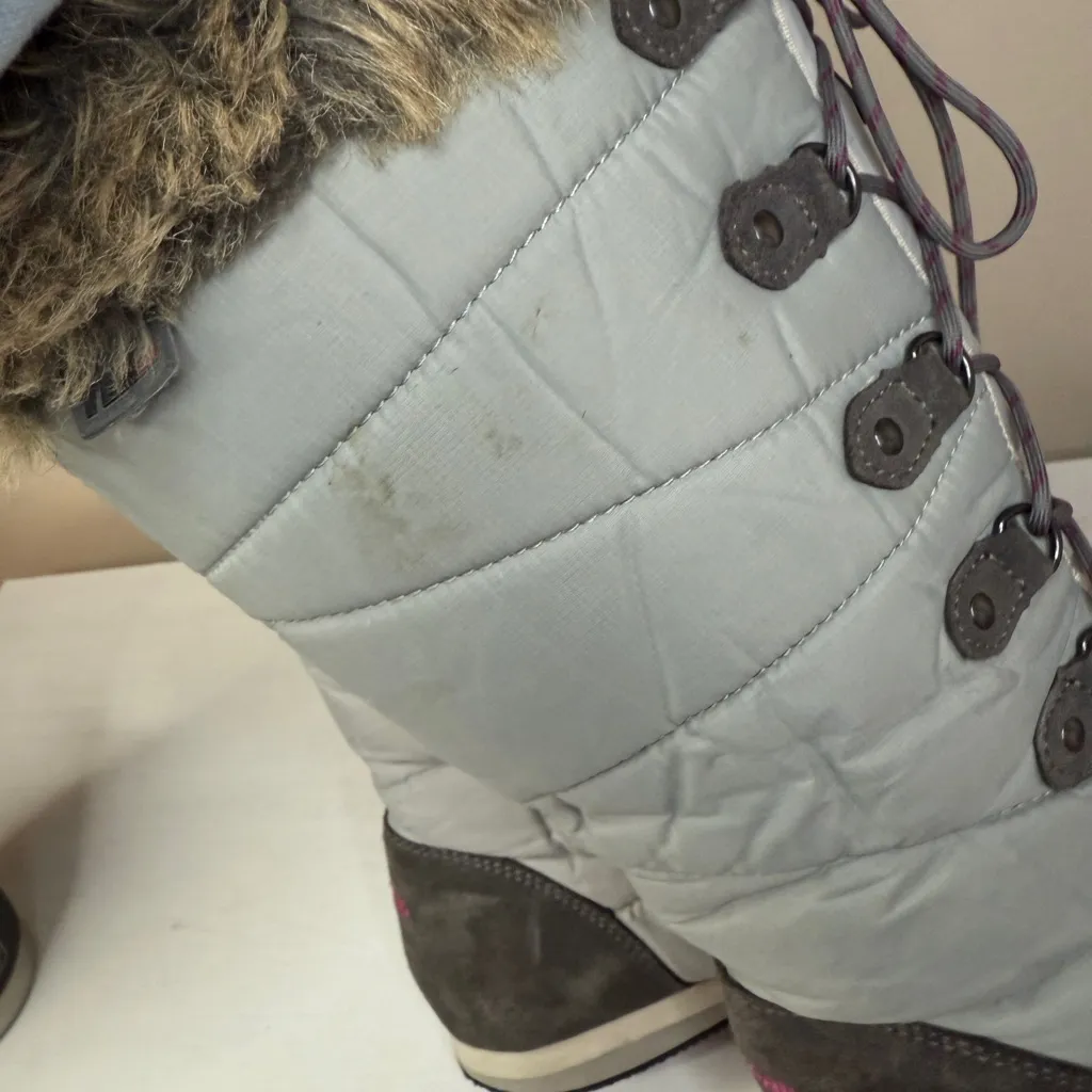 L.L. Bean Carrabassett Lace Winter Boots Sz 7.5 Gray - Image 3