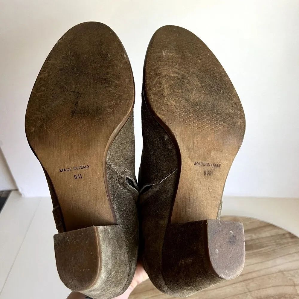 Madewell Billie Sage Worn in Suede Almond Toe Zipper Ankle Boot 8.5 - Image 4