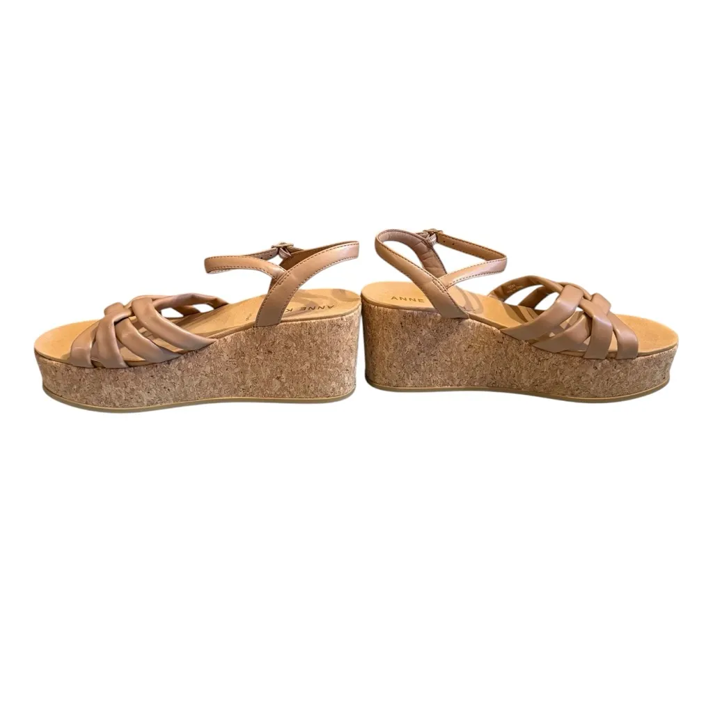 New Anne Klein Women's Tan Strappy Wedge Sandals w/ Micro Suede Size 10 - Image 4
