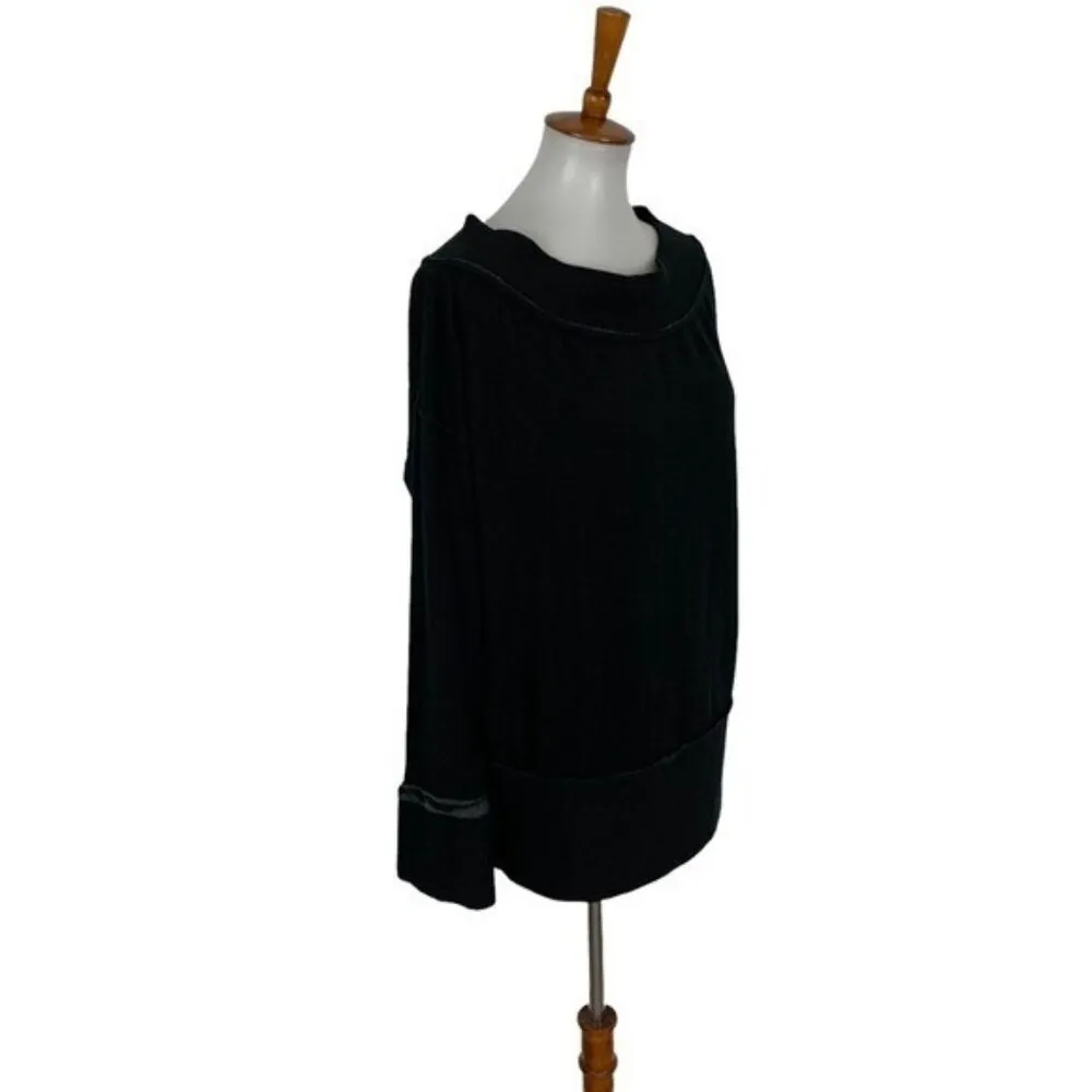 Stateside Pullover Sweater Medium Black Minimalist Cozy Loungewear - Image 4