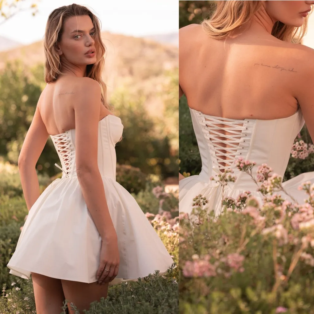 House Of CB Kristiana corset mini dress cream strapless minidress NWOT S - Image 3