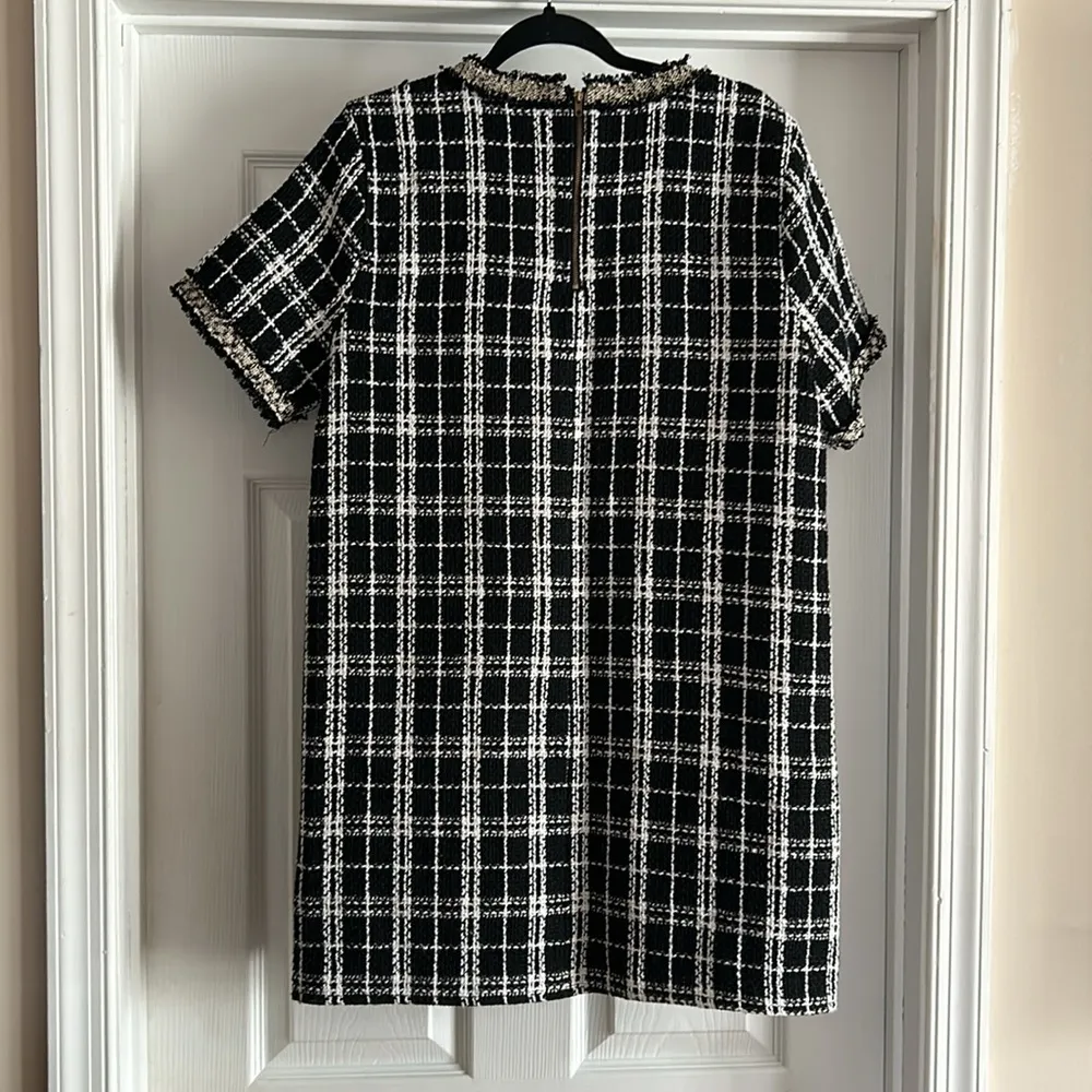 Vici Black Tweed Plaid Shift Dress - Image 7