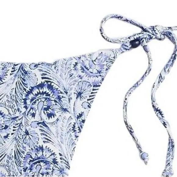J Crew Bikini Bottom Swimsuit Side Ties High Cheeky Blue Paisley XXL(18) NWT - Image 2