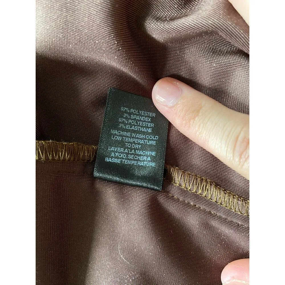 ANTHROPOLOGIE Amadi Brown Crushed Velvet Shirt Size Small - Image 3