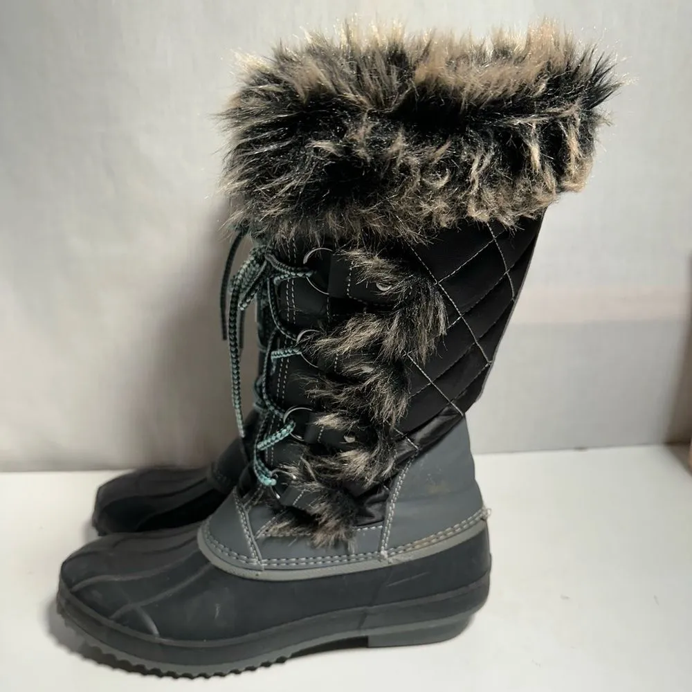 Khombu Calder Thermolite Winter Snow Boots Faux Fur Black Size 9M - Image 3