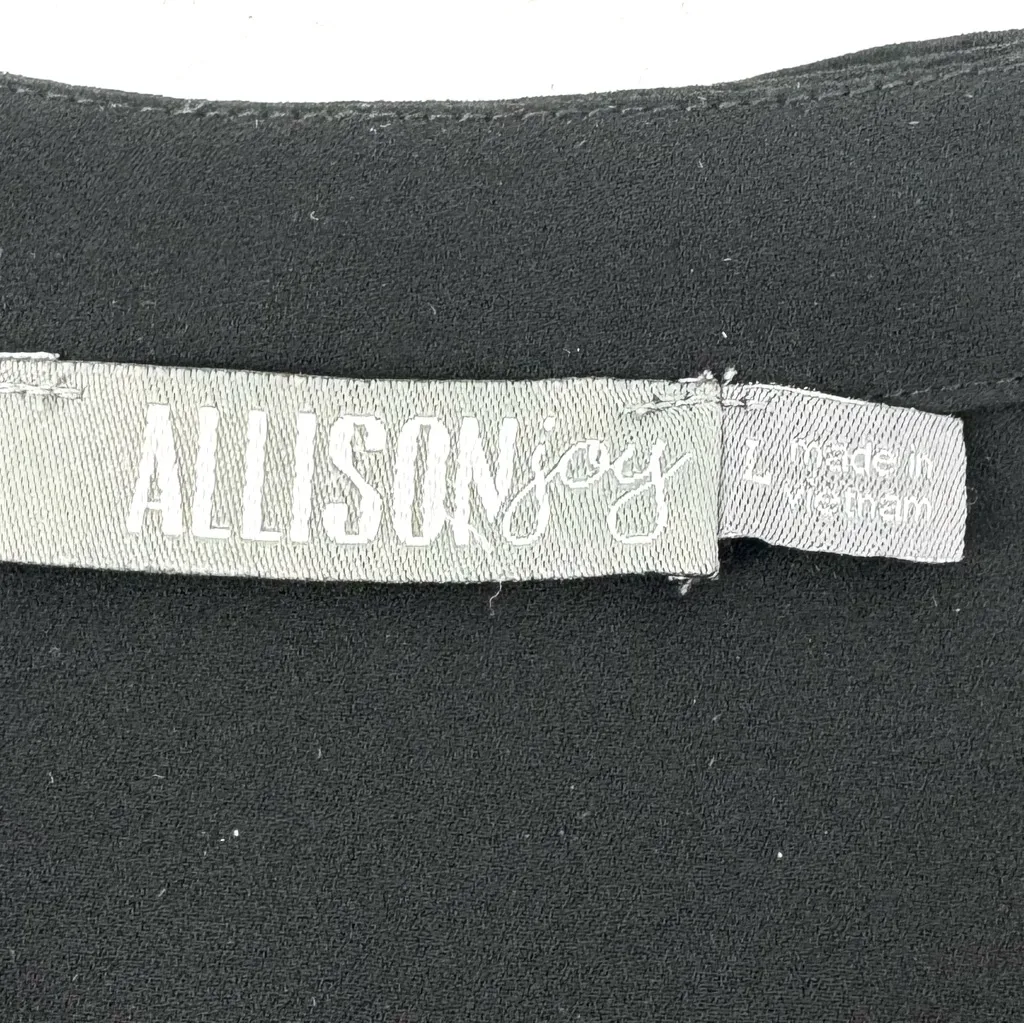 Allison Joy V-Neck Blouse Black Size Large - Image 6