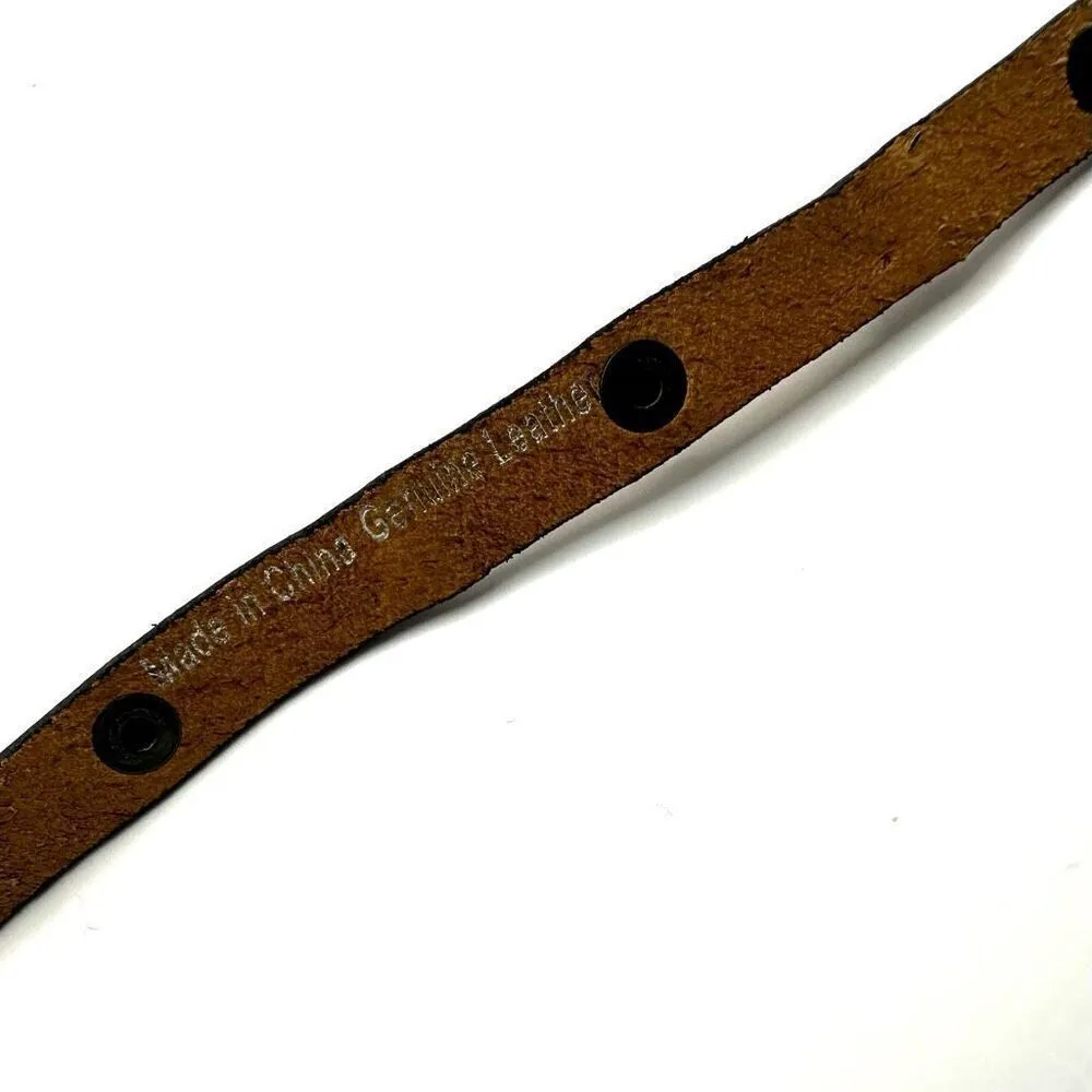 Brown leather and blue wrap bracelet - Image 4