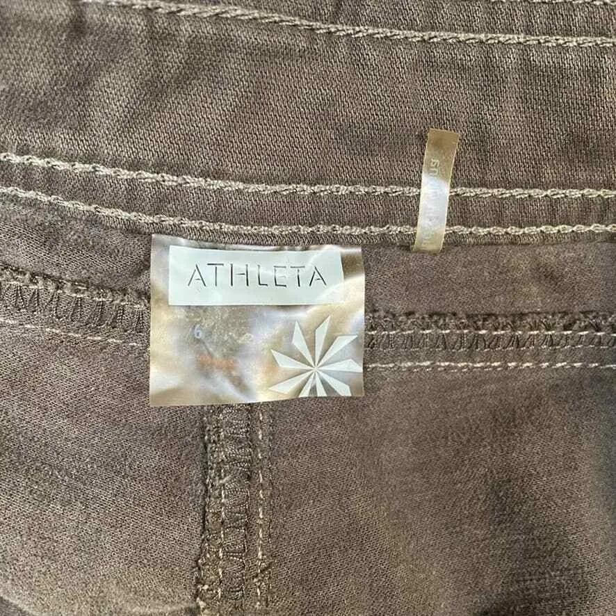 Athleta Hiking Pants Womens 6 Brown Cotton Blend Straight Leg Pockets - Image 6